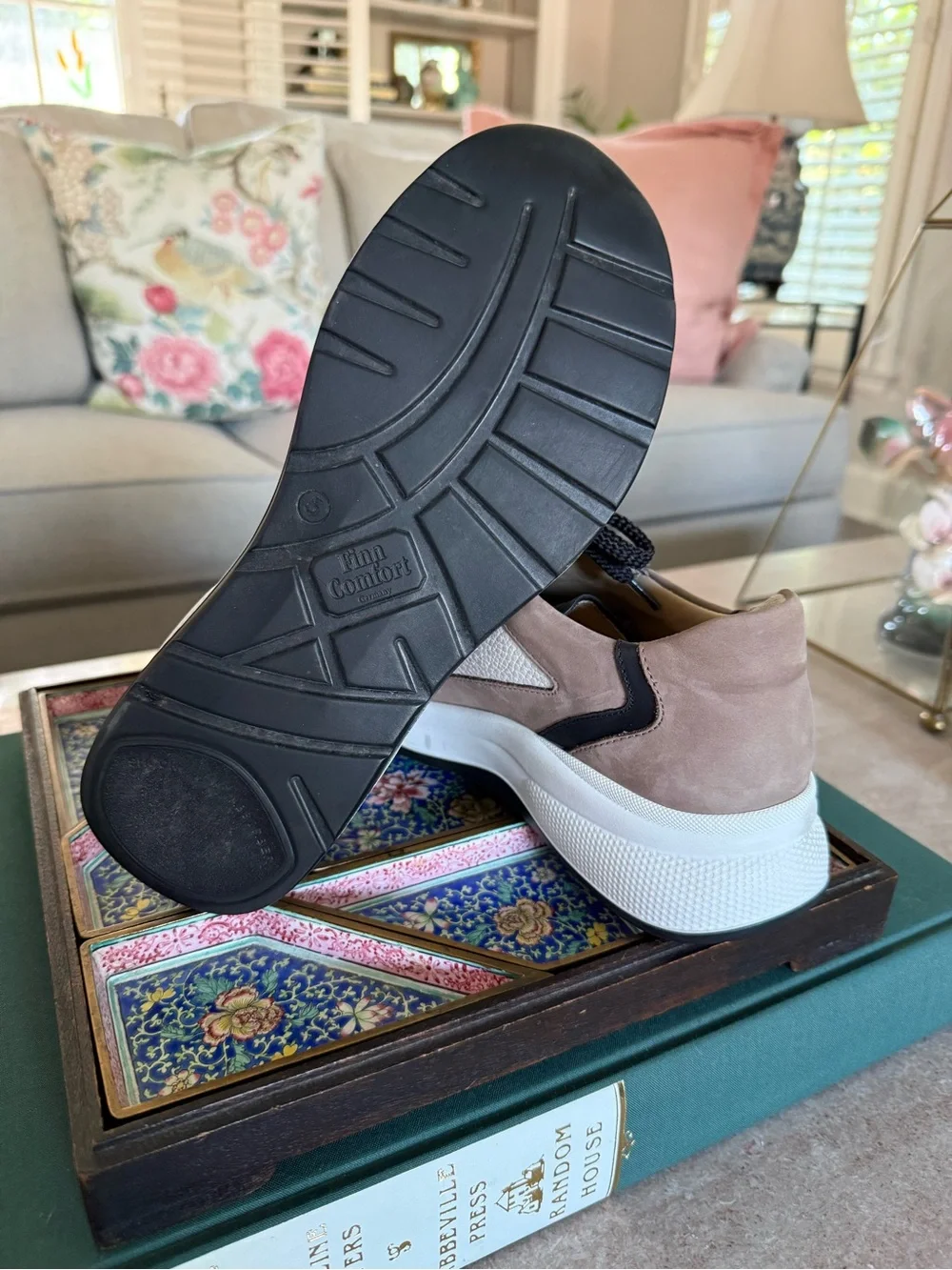 Women's Finn Comfort Piccadilly Round Toe Sneakers Size 5 Gravel/schwarz/beige